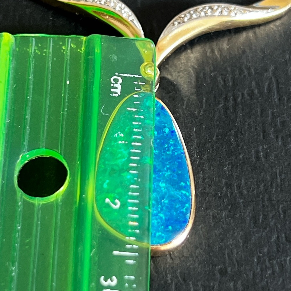 18k gold necklace with Australian Opal set in 14k gold! - Picture 12 of 14